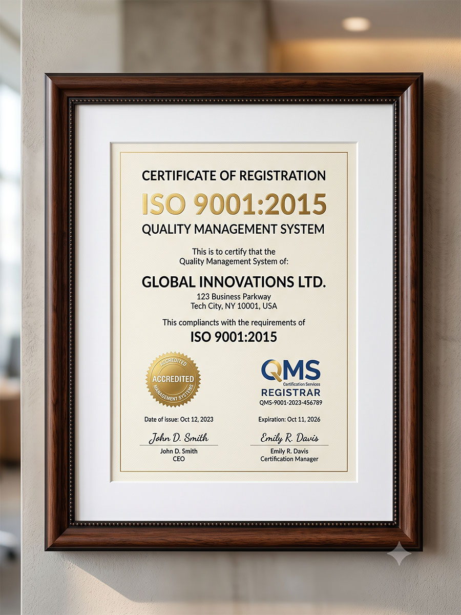 扬州市M88模具ISO9001质量体系认证证书