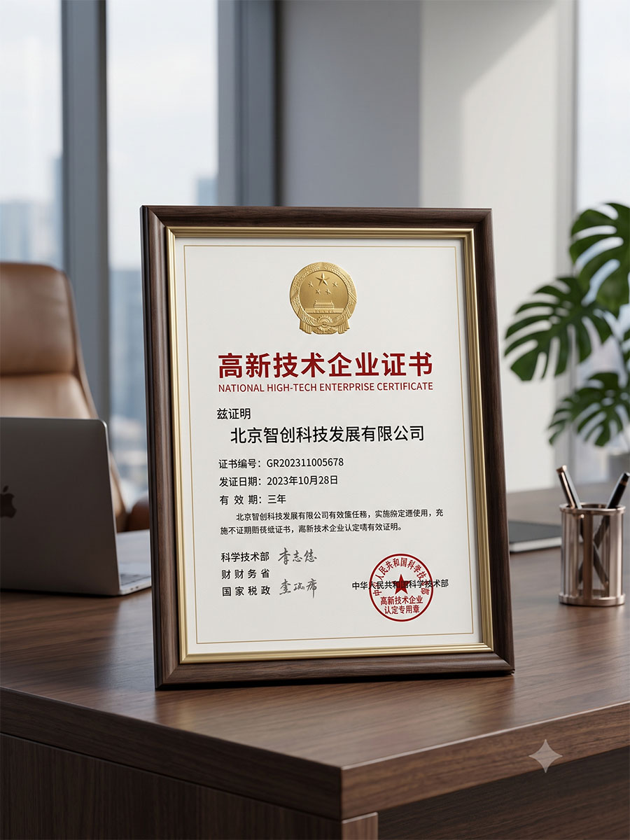 高新技术企业荣誉证书